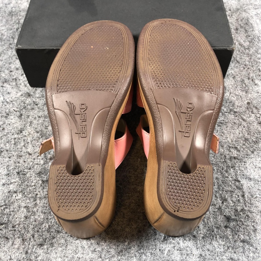 Dansko Sandals Womens 6.5 Pink Leather Slide Wedge Buckle Comfort Casual Shoes - Picture 13 of 16